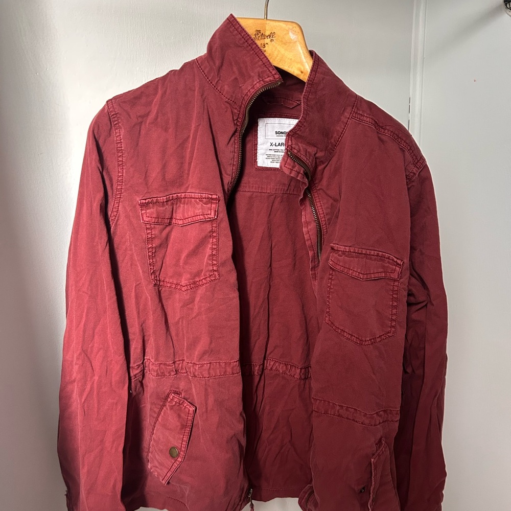 Sonoma Red Military Field Jacket with Stand-Up Collar
